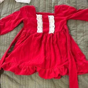 Red Long Sleeve Kids Dress